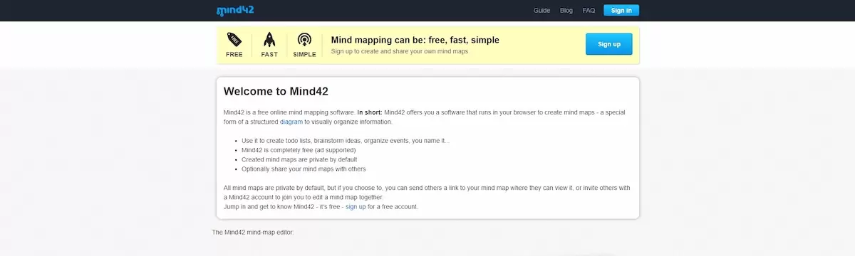 Logiciel mindmapping gratuit Mind42