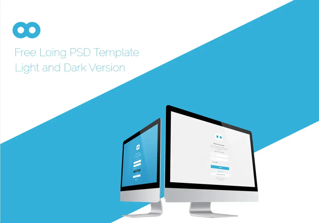 Login page psd template free