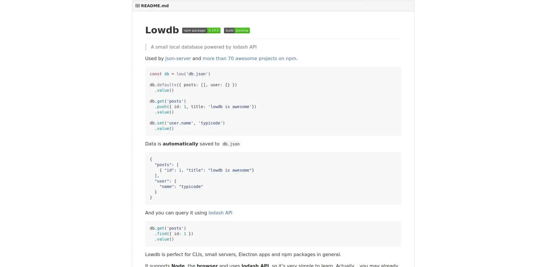 Lowdb