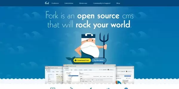 Mascotte webdesign Fork the open source CMS