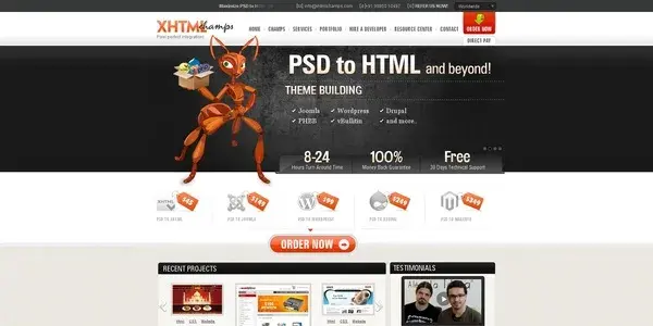 Mascotte webdesign PSD to HTML