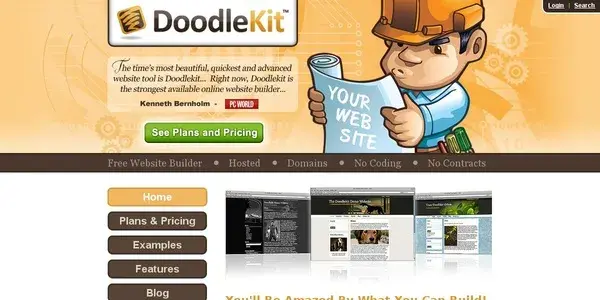 Mascotte webdesign Doodlekit Free Website Builder