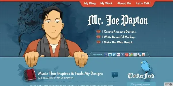 Mascotte webdesign Mr Joe Payten