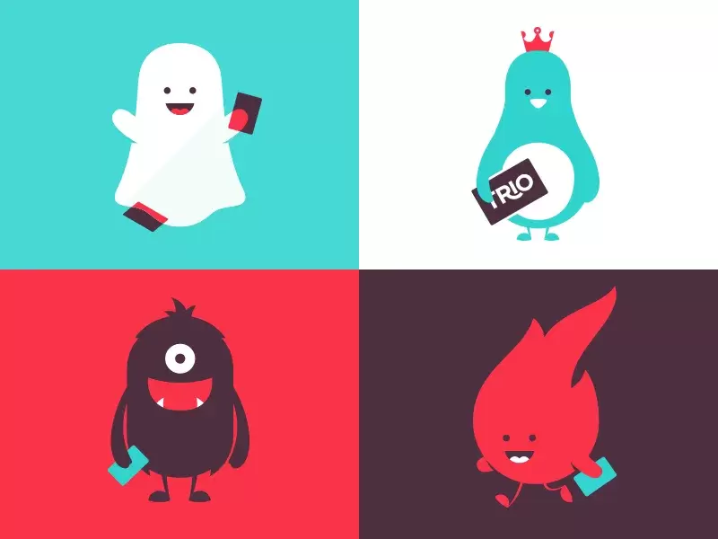 Mascottes originales Trio Brand Characters par Hype