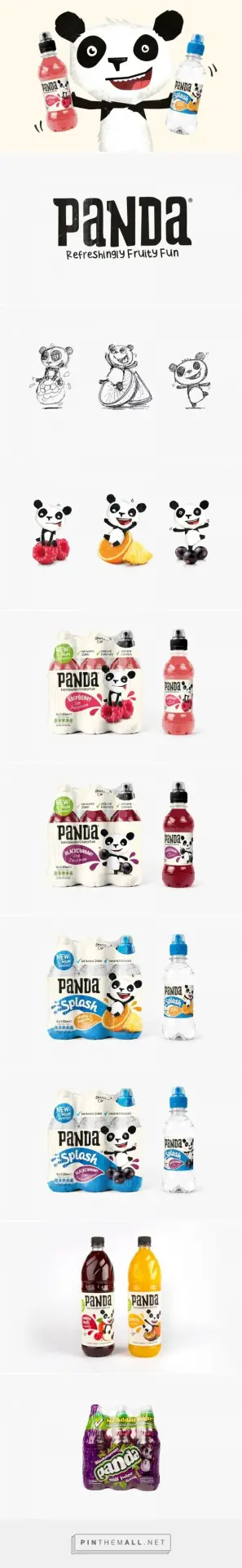 Mascottes originales Panda Soft Drinks Branding
