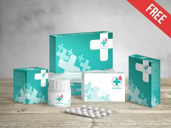 Medical packaging free psd mockup