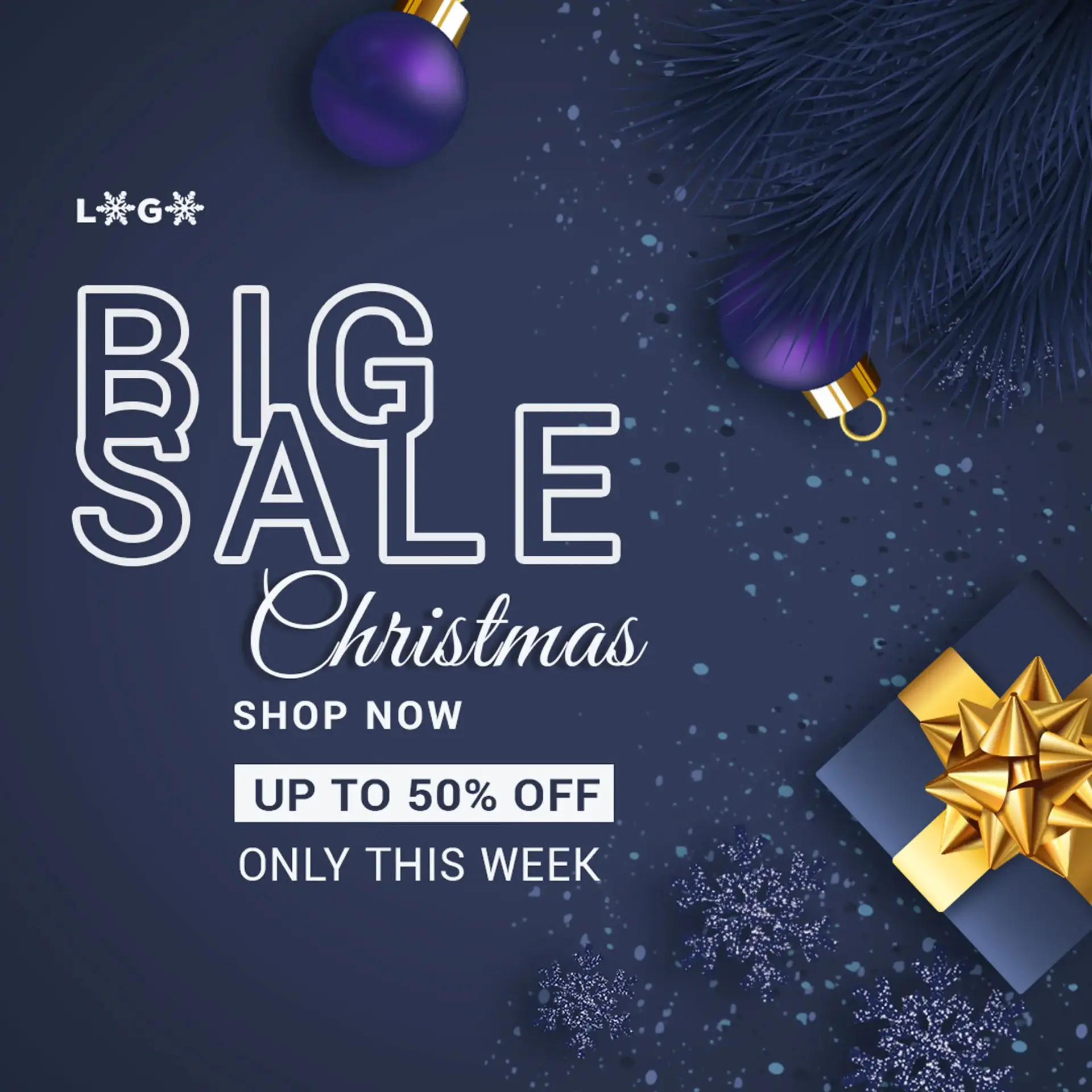 Merry christmas sale banner