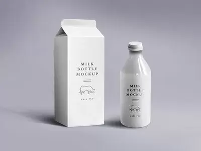 Milk packaging mockup