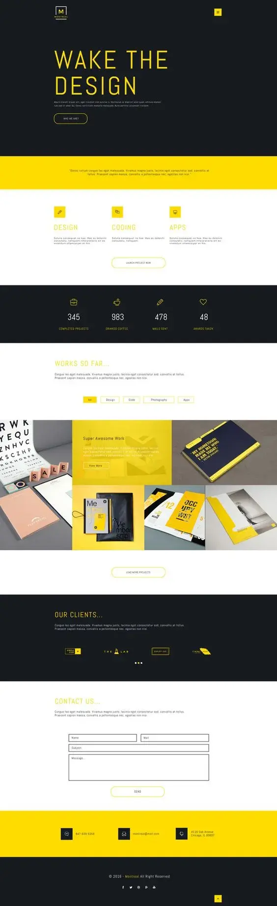 Montreal creative portfolio psd web theme