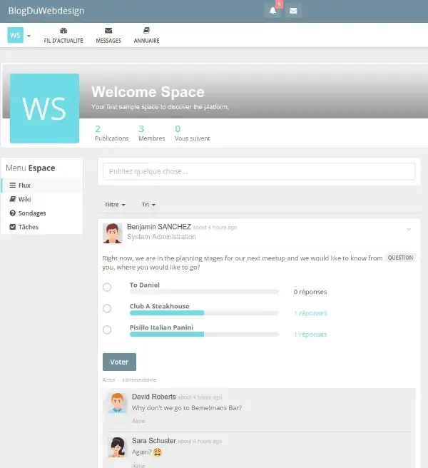 Créer réseau social Mon espace sur humhub