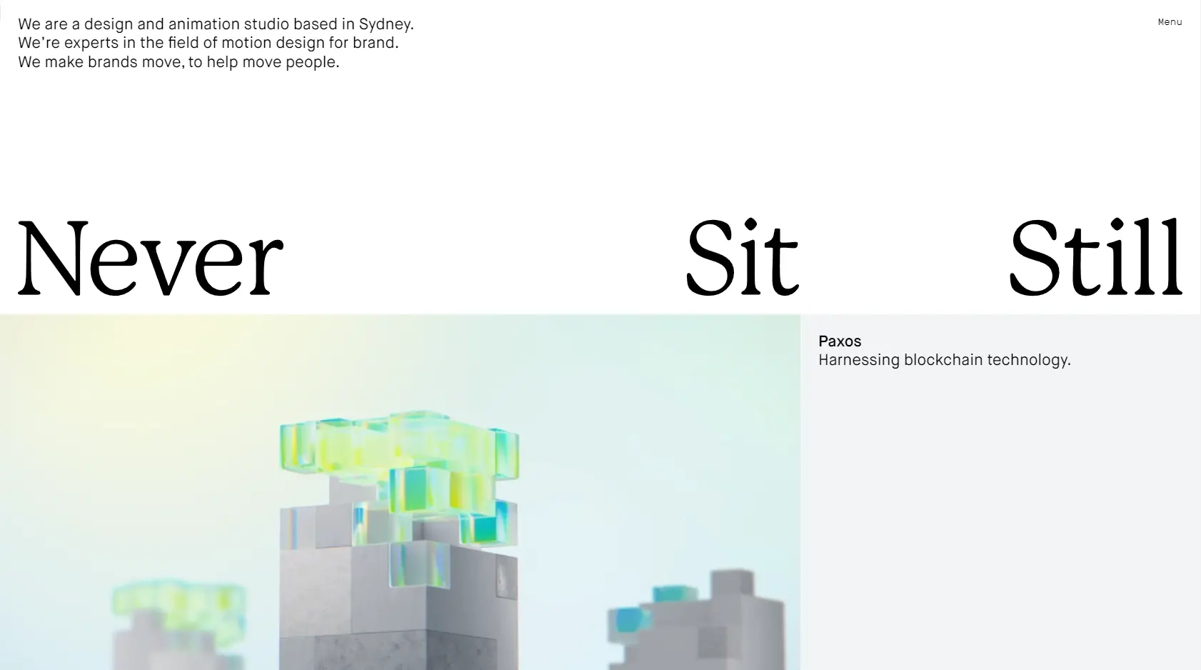 Site motion design Never sit still