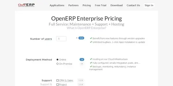 Openerp pricing