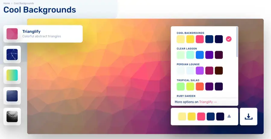 Outils Trianglify Cool Backgrounds