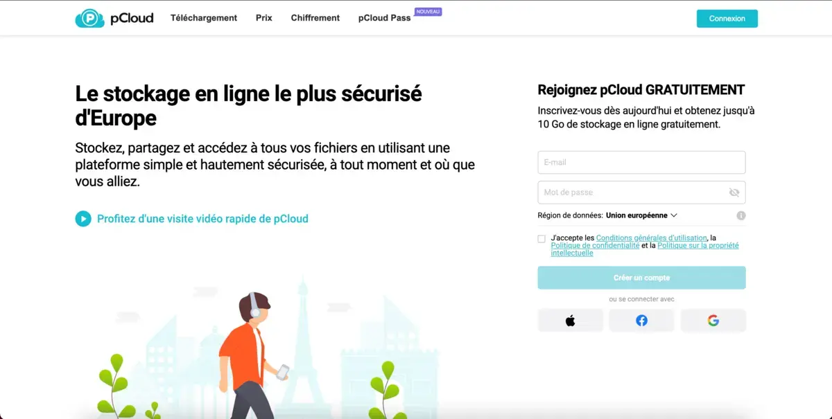 outil d'envoi de gros fichiers Pcloud