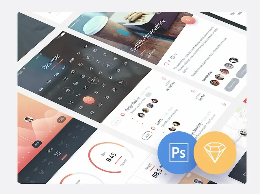 Phoenix ui vol 1 for iphone 6 free psd sketch