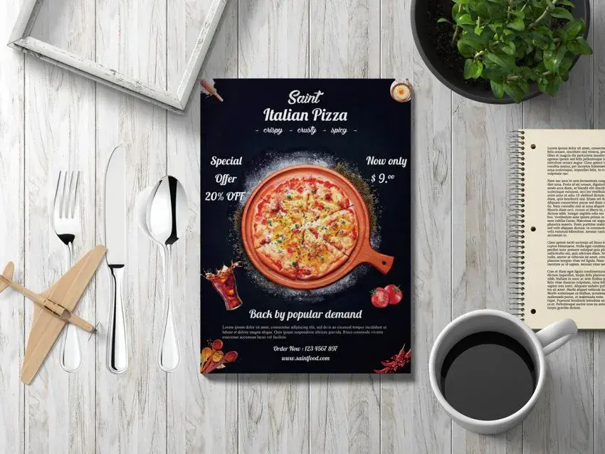 Pizza menu flyer or poster desig