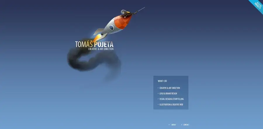 Site web Pojeta avec fond marin et illustration réaliste