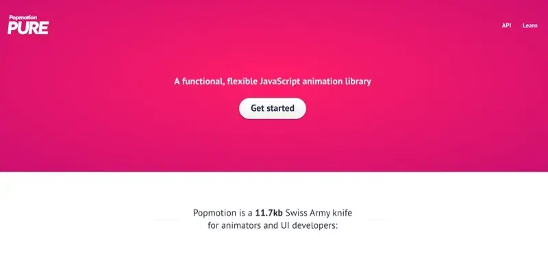 Librairie animations js et css Popmotion