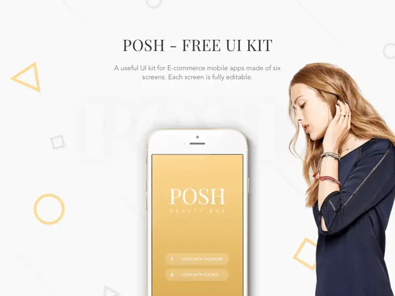 Posh - psd mobile ui kit par junoteam