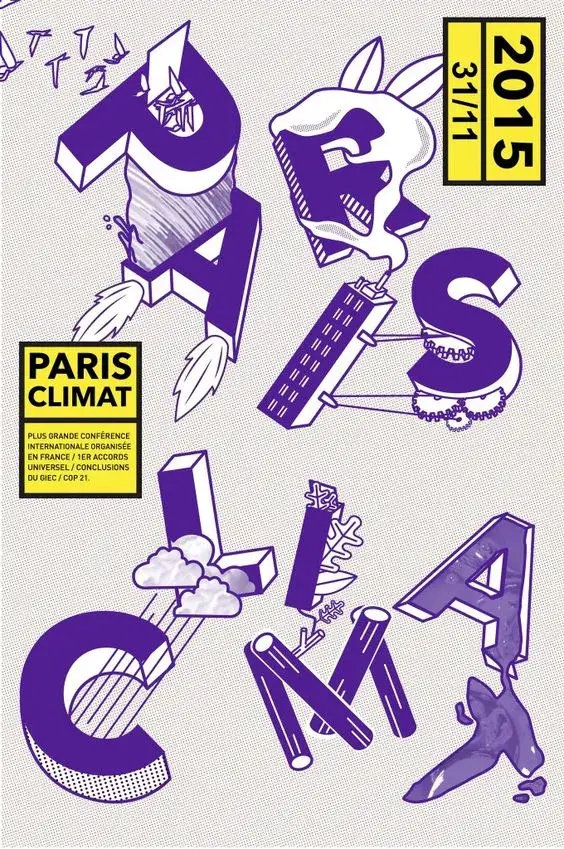 Poster typographie Paris Climat