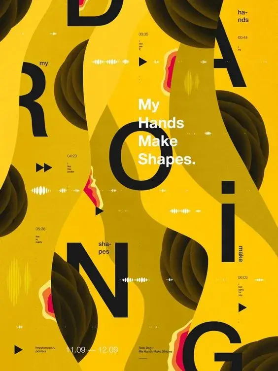 Poster typographie Rain Dog – My Hands Make Shapes