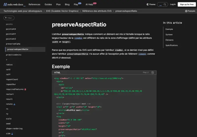 Preserve aspect ratio attribut