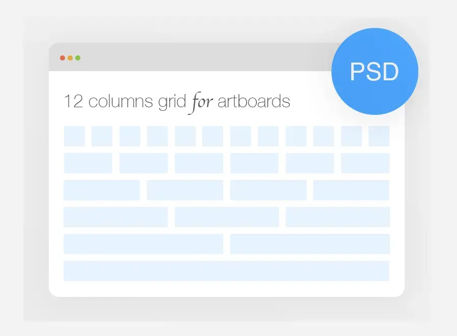 Psd bootstrap 12 columns grid for artboards