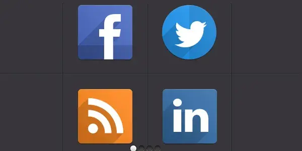 Psd flat social icons