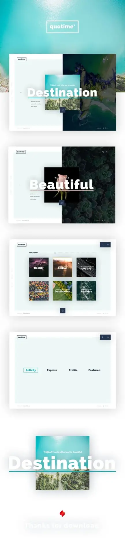 Quotime free psd template