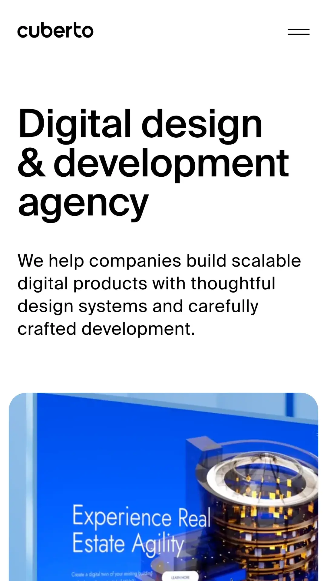 Responsive webdesign cuberto