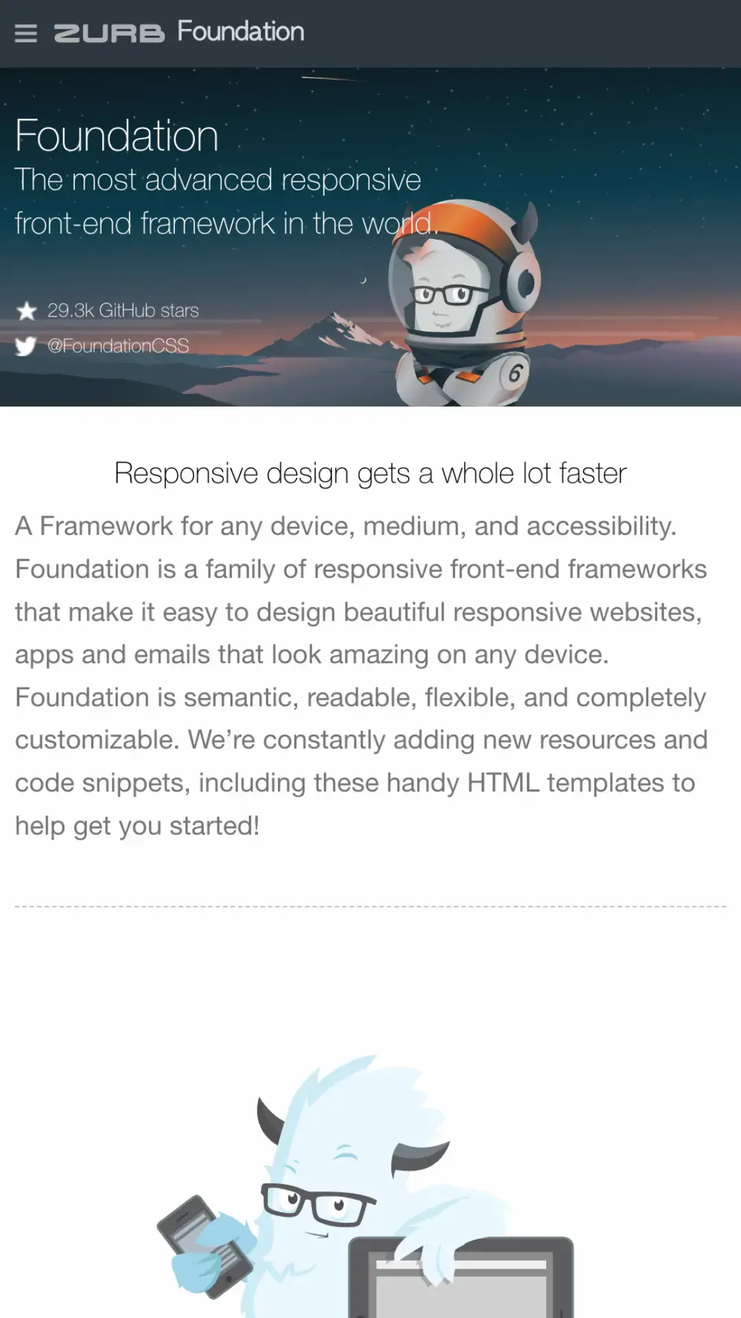 Responsive webdesign get foundation