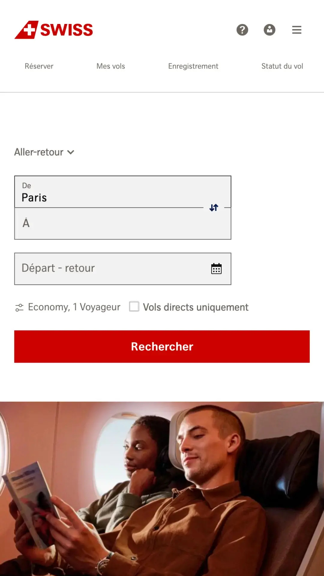 Responsive webdesign swiss air