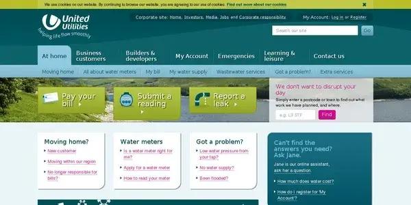 Responsive webdesign United utilities