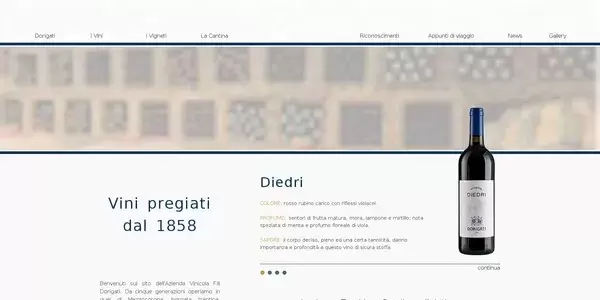 Responsive webdesign Cantina Dorigati – Vini pregiati dal 1858