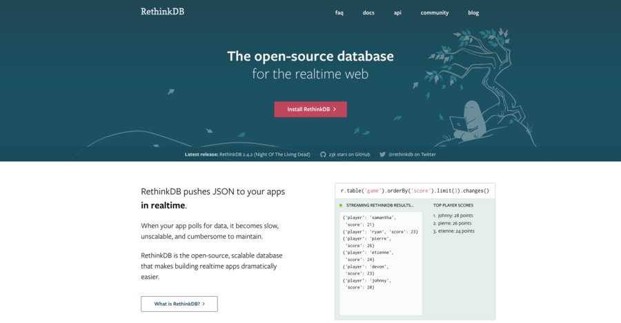 Gestion des bases de données en temps réel avec RethinkDB