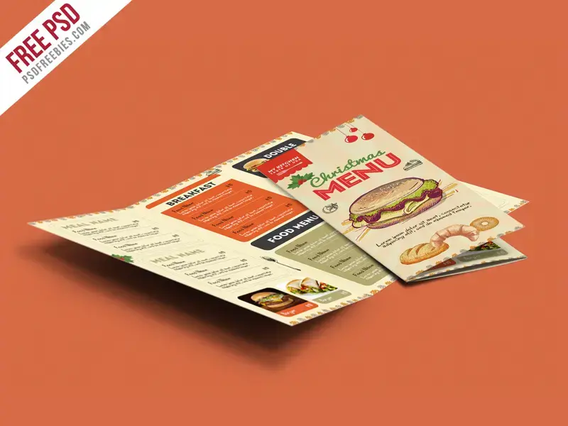 Retro restaurant food menu