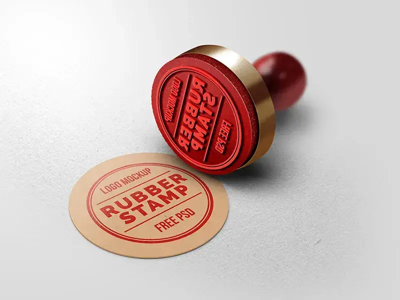 Rubber stamp logo mockup