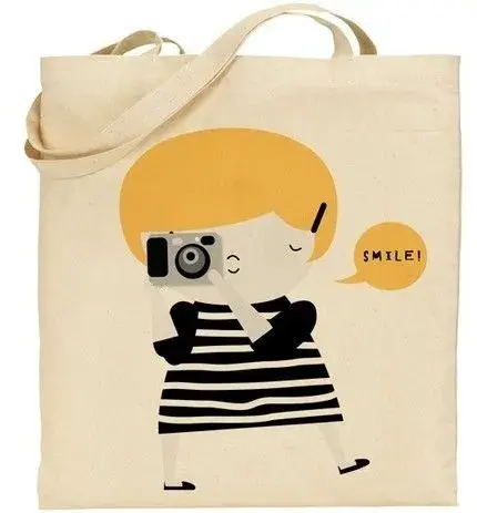 Sac graphique design Say cheese tote bag