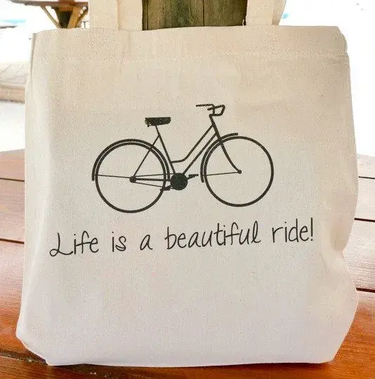 Sac graphique design Canvas Tote Bag – Life is a Beautiful Ride