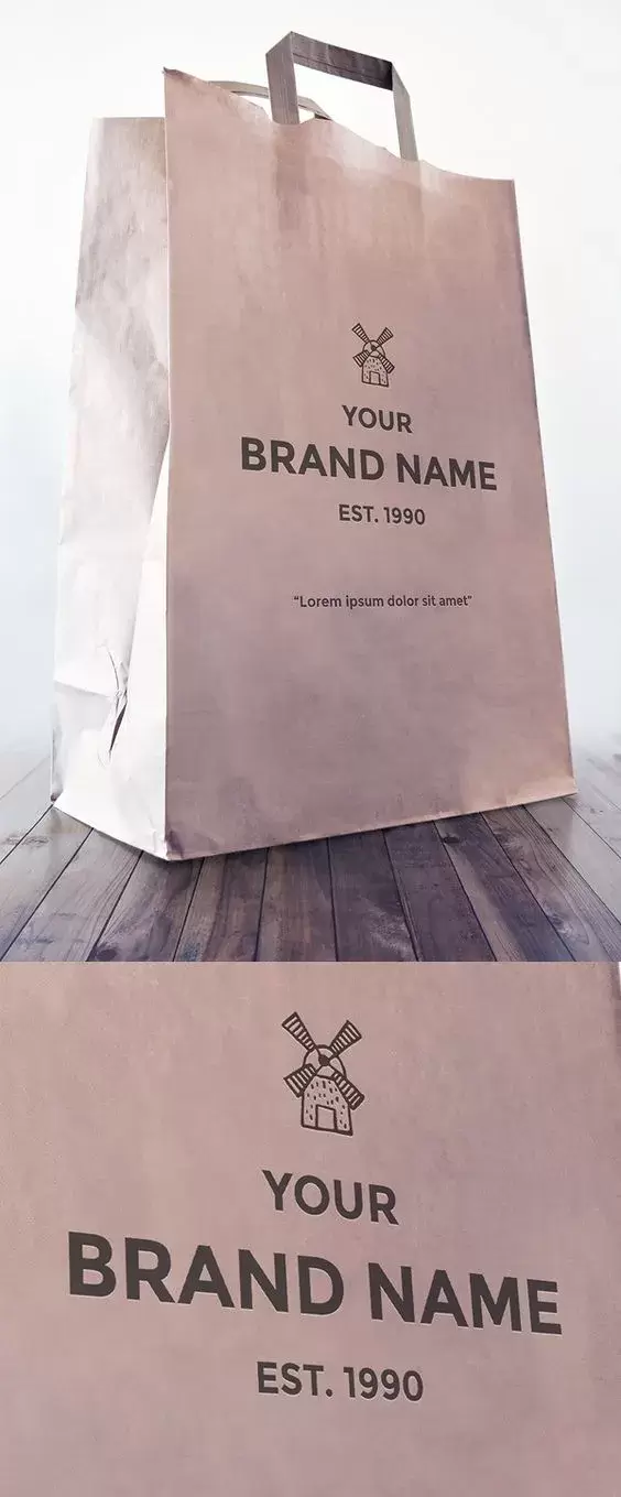 Sac graphique design Free Paper Bag Mockup