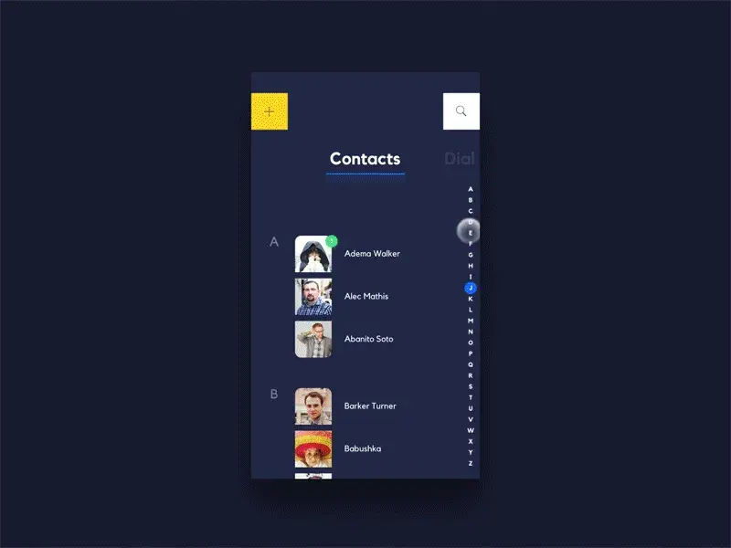 Scrolling microinteraction in contacts par nikita duhovny
