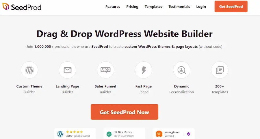 Seedprod page builder WordPress