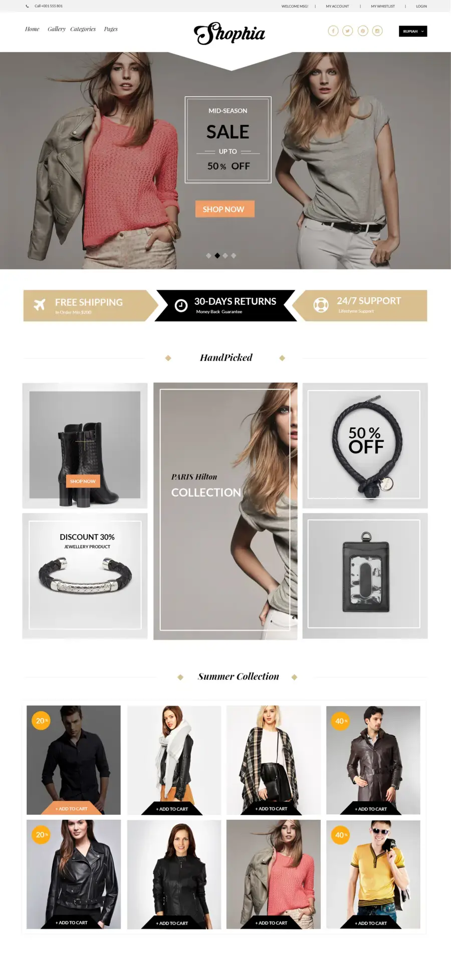 Shophia - free ecommerce template par Robi Wahyudi