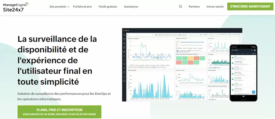 Site24x7 outil monitoring de site web