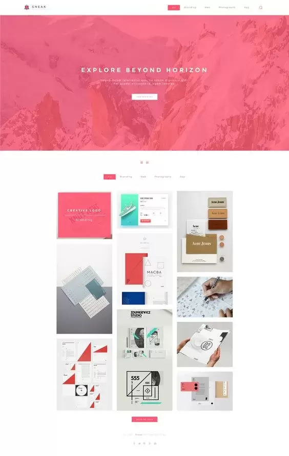 Sneak simple portfolio psd website template