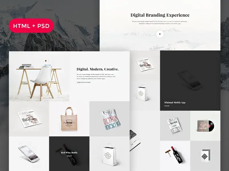 Snow - free html + psd portfolio par Svetlana S.