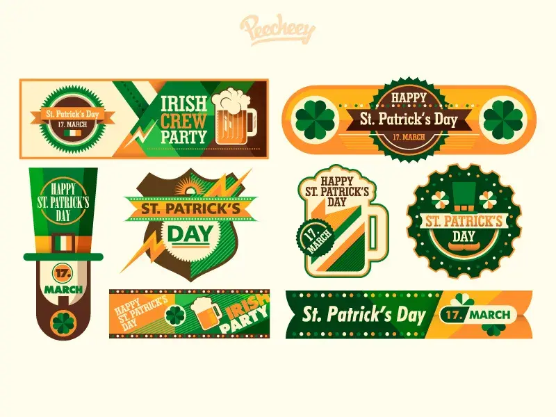St patricks banners and stickers