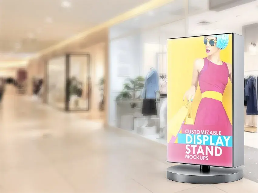 Stand display sign mockup 02 e15