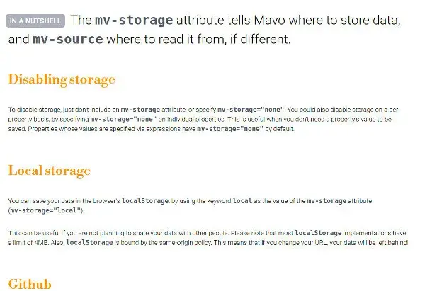 Storage Mavo