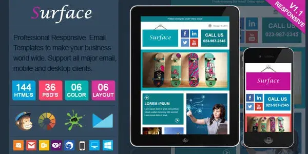 Surface colorful responsive em